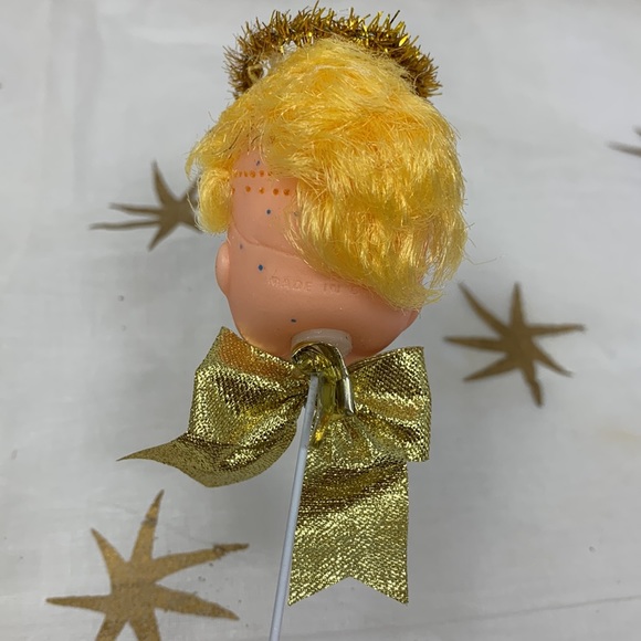 9” angel w/ halo doll head on pick vintage - Picture 12 of 16